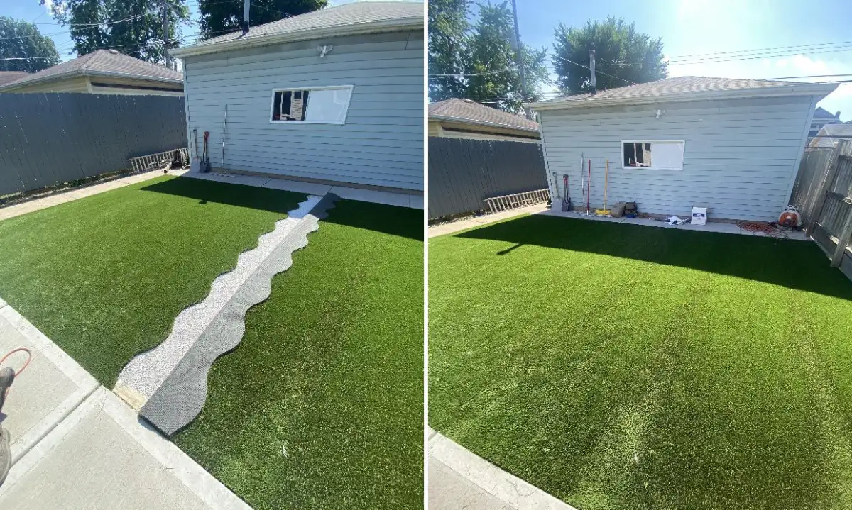 Artificial turf installation in Michigan