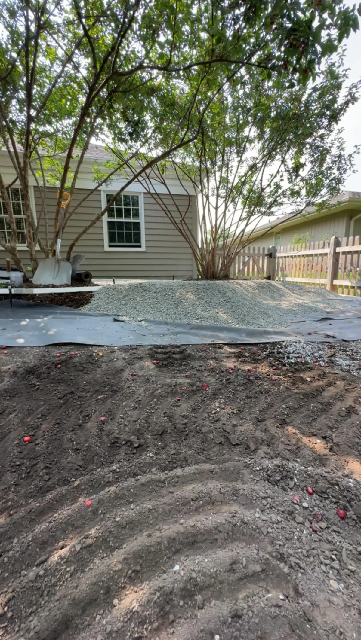 Completed drainage system with catch basin