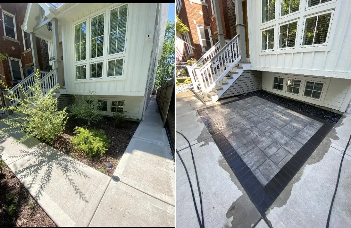 LED landscape lighting illuminating a Michigan home