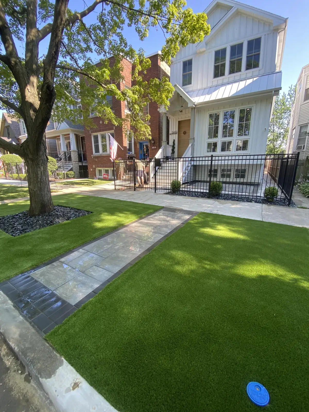 Complete outdoor entertainment area in Michigan backyard