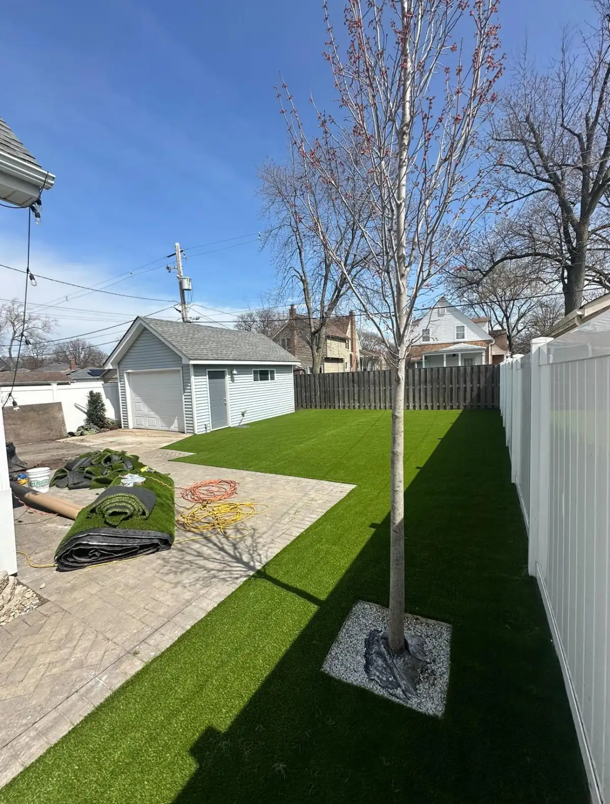 Synthetic turf installation for a Detroit metro area property