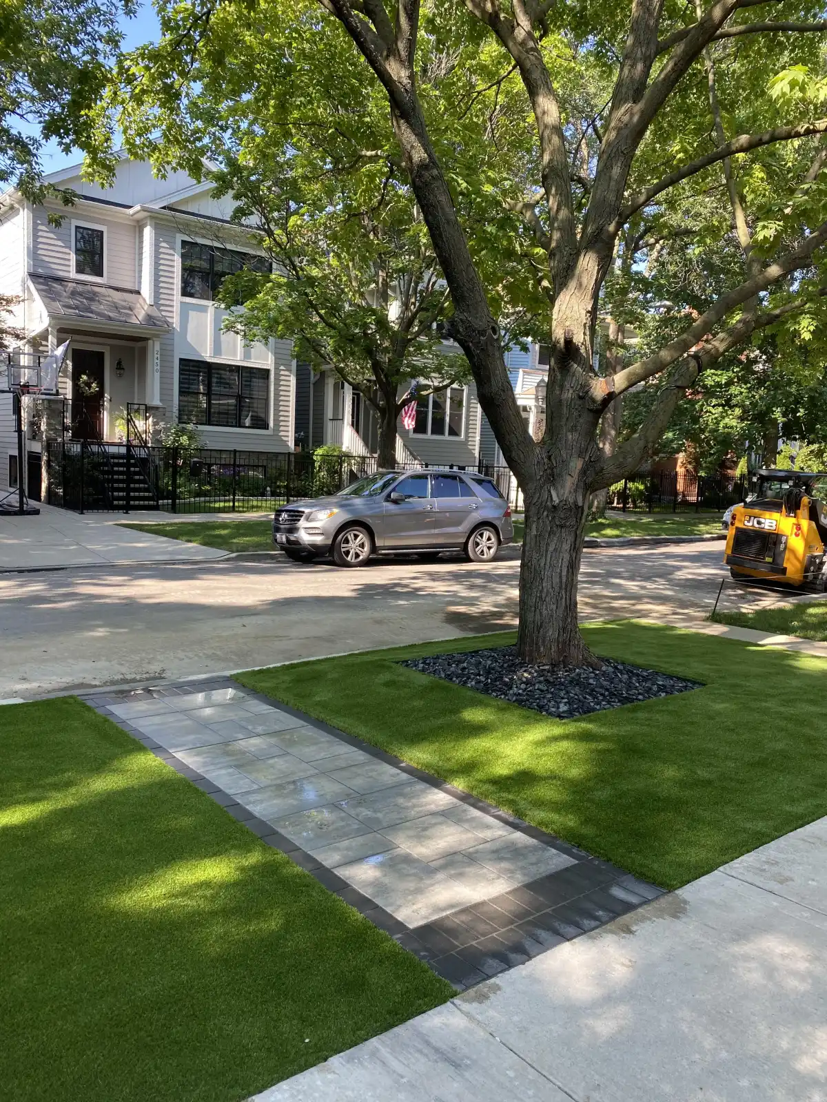 Commercial turf installation at a Michigan business complex